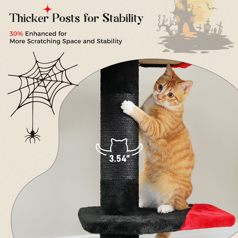 adjustable gothic cat tree tower, view 4 - MRSLM