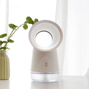 Bladeless USB humidifier fan with LED night light, view 2 - MRSLM