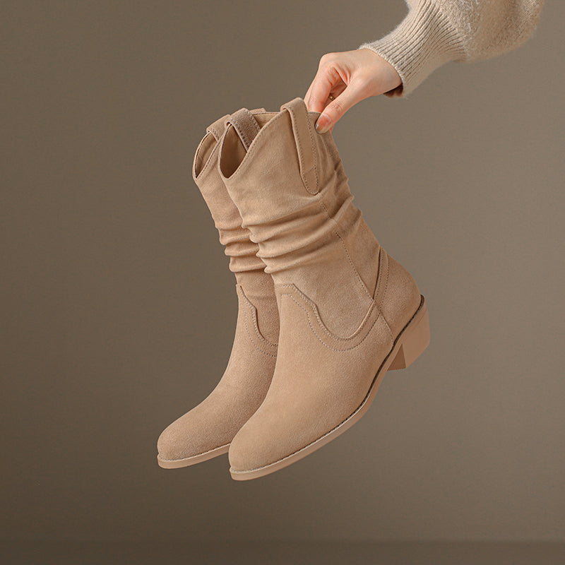women's suede pointy toe ankle boots, view 8 - MRSLM