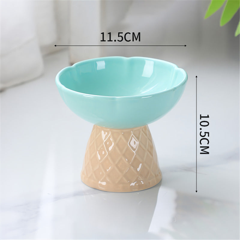 ceramic ice cream cat and dog bowl, view 2 - MRSLM