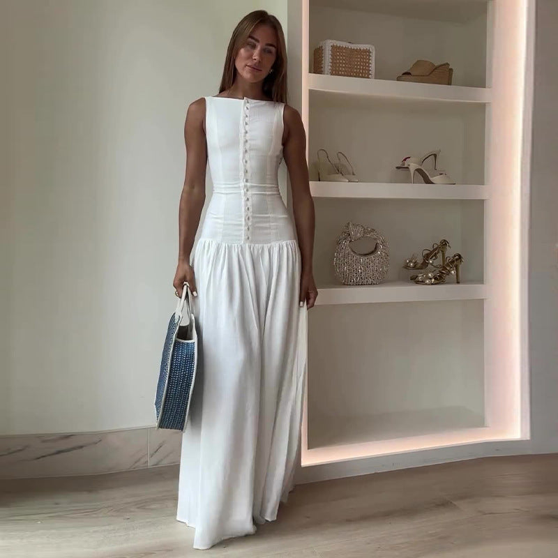 Women's Solid Color Slim Temperament Dress