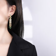 simulated emerald drop earrings - MRSLM