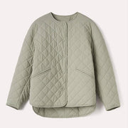 Diamond plaid quilted cotton coat, view 2 - MRSLM