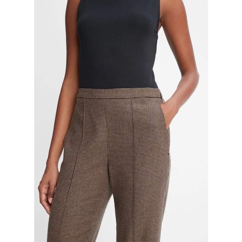 Elegante Hahnentritt-Hose mit hohem Bund für Damen