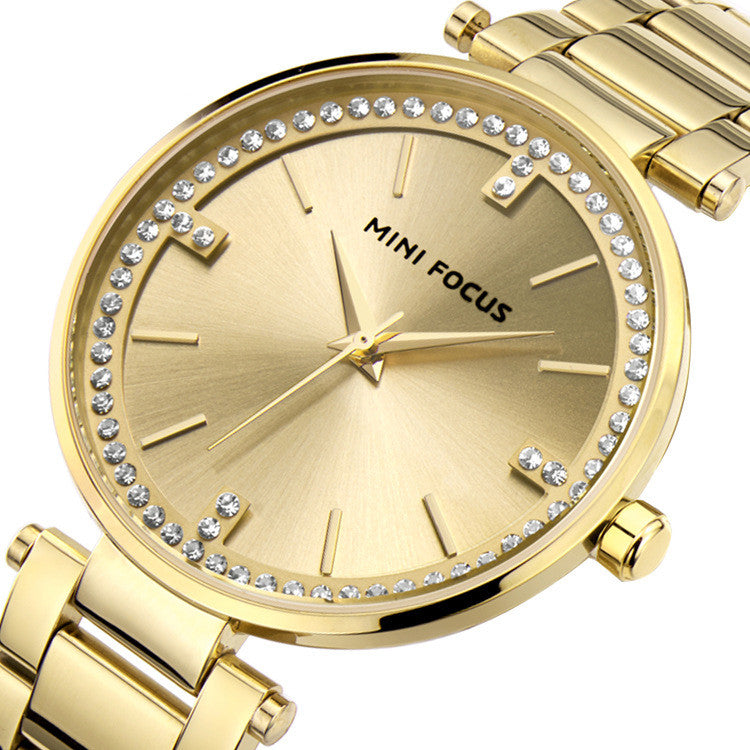 Women's Quartz Watch Diamond Movement Calendar Waterproof