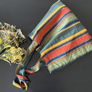 vintage stripe canvas shoulder bag, view 6 - MRSLM