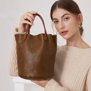 Retro vegetable tanned leather handbag, view 5 - MRSLM