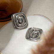 rectangular threaded earrings, view 8 - MRSLM