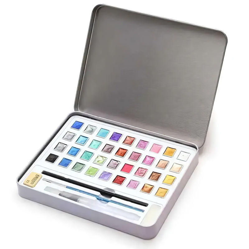 36-color metallic watercolor paint set, view 2 - MRSLM