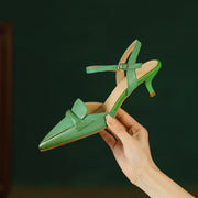 leather slingback heels, view 9 - MRSLM