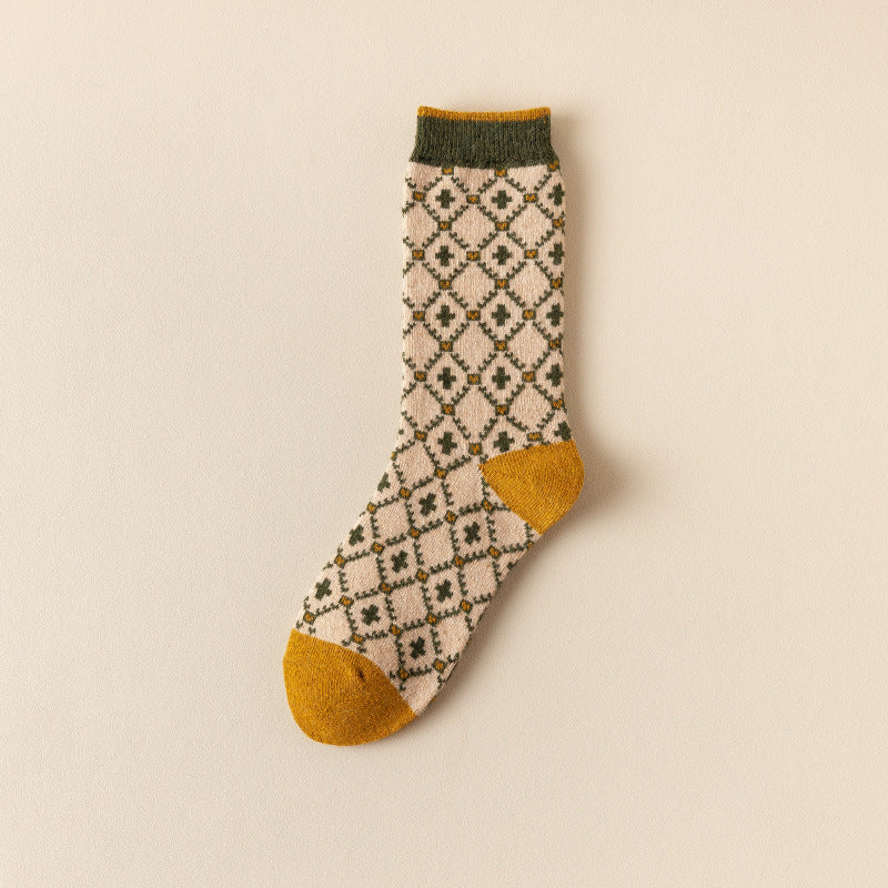 women's winter long wool blend socks, view 3 - MRSLM