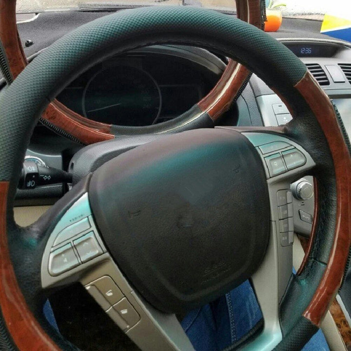 38cm Breathable Imitation Peach Wood Anti-slip Car Steering Wheel Cover