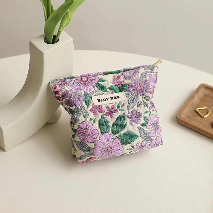 Vintage Floral Cosmetic Bag