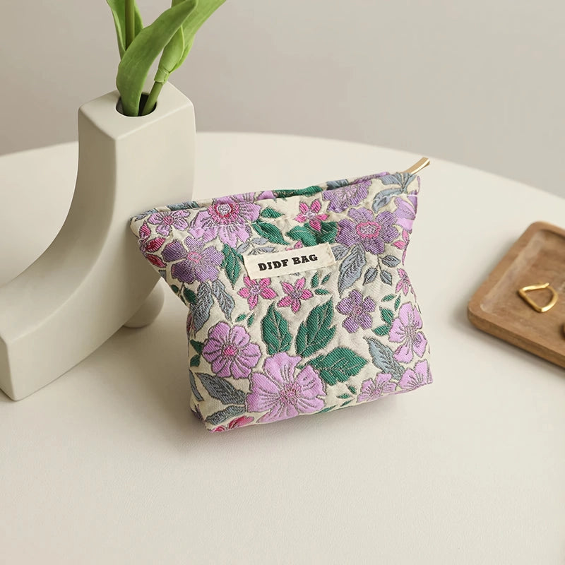 Vintage Floral Cosmetic Bag