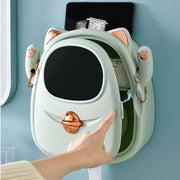 lucky cat tissue box and bathroom organizer, view 6 - MRSLM