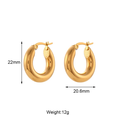 gold-plated stainless steel hoop earrings, view 4 - MRSLM
