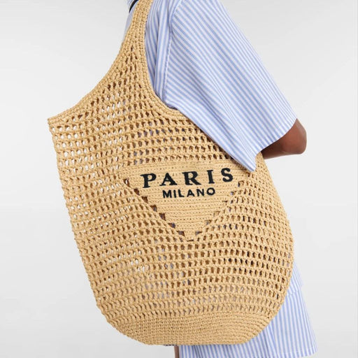 plaited raffia straw bucket bag - MRSLM
