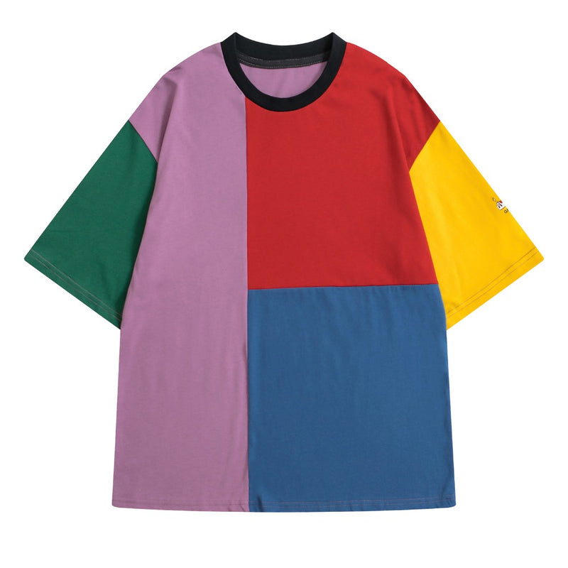 Color block cotton tee with embroidered cuffs, view 2 - MRSLM