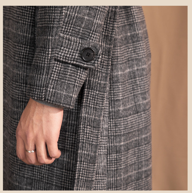 Men's wool mid-length coat, view 6 - MRSLM