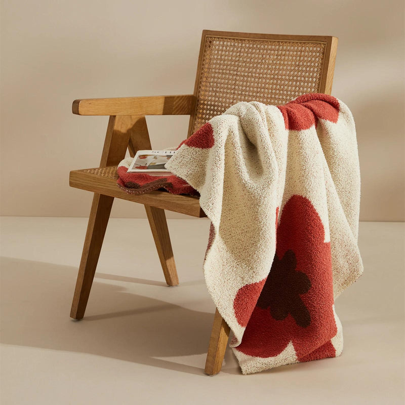 floral knitted throw blanket, view 12 - MRSLM