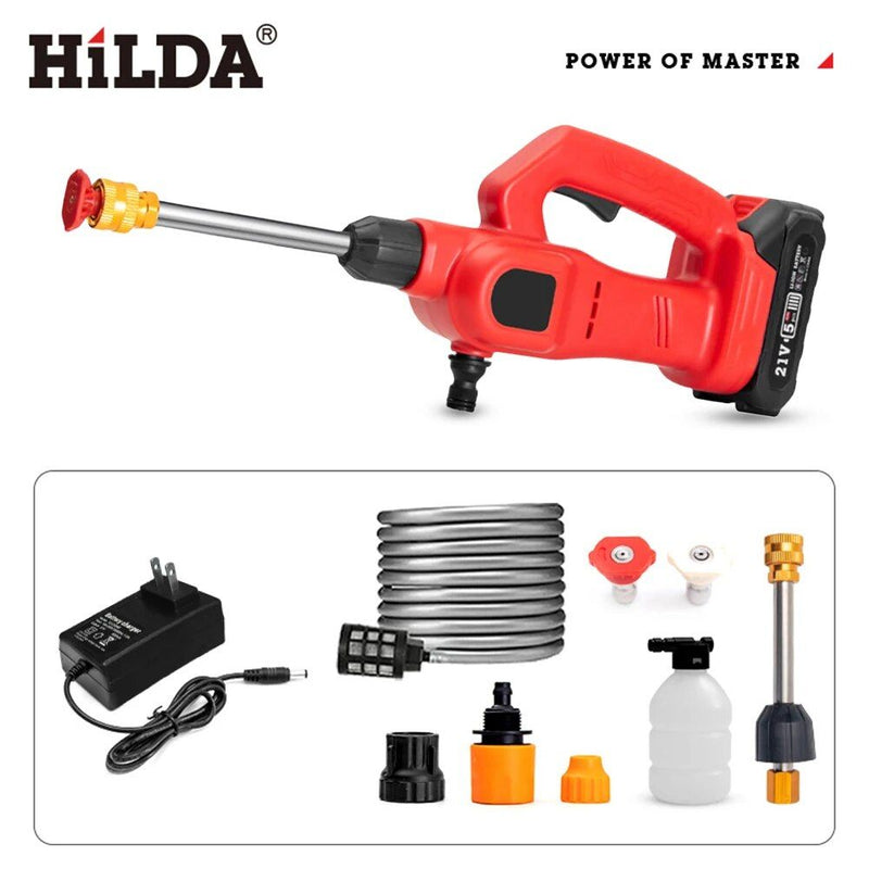 Kabelloser Hochdruck-Autoreiniger 100W, 25BAR, 1500mAh mit multifunktionaler, verstellbarer Düse