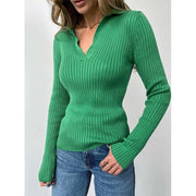 women's polo collar sweater, view 3 - MRSLM