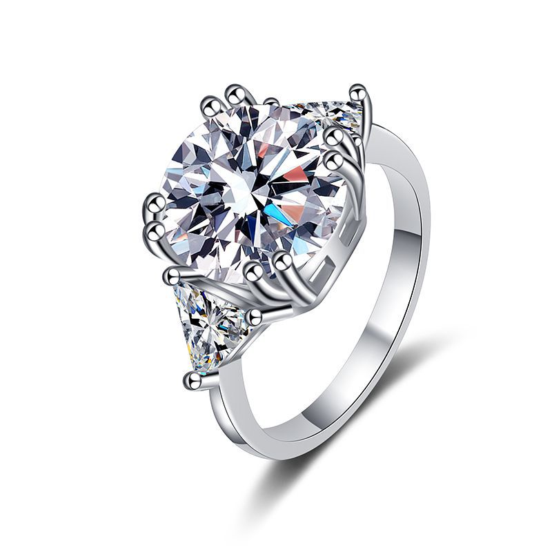 5 carat moissanite silver ring, view 5 - MRSLM