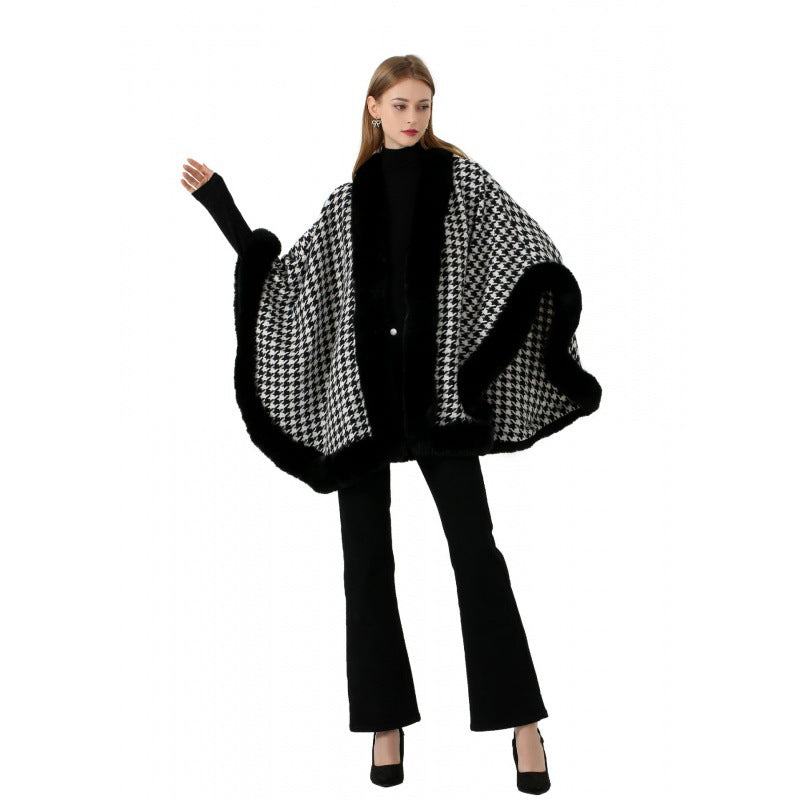 Faux cashmere cape shawl, view 5 - MRSLM