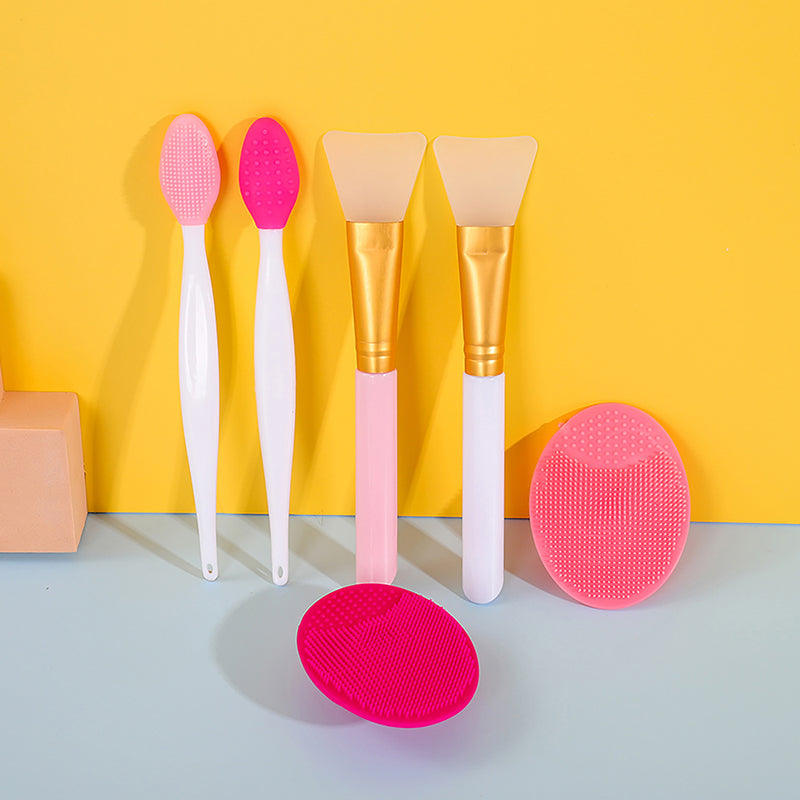 6pcs silicone exfoliating facial cleansing brush set, view 3 - MRSLM