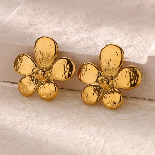 floral stainless steel stud earrings - MRSLM