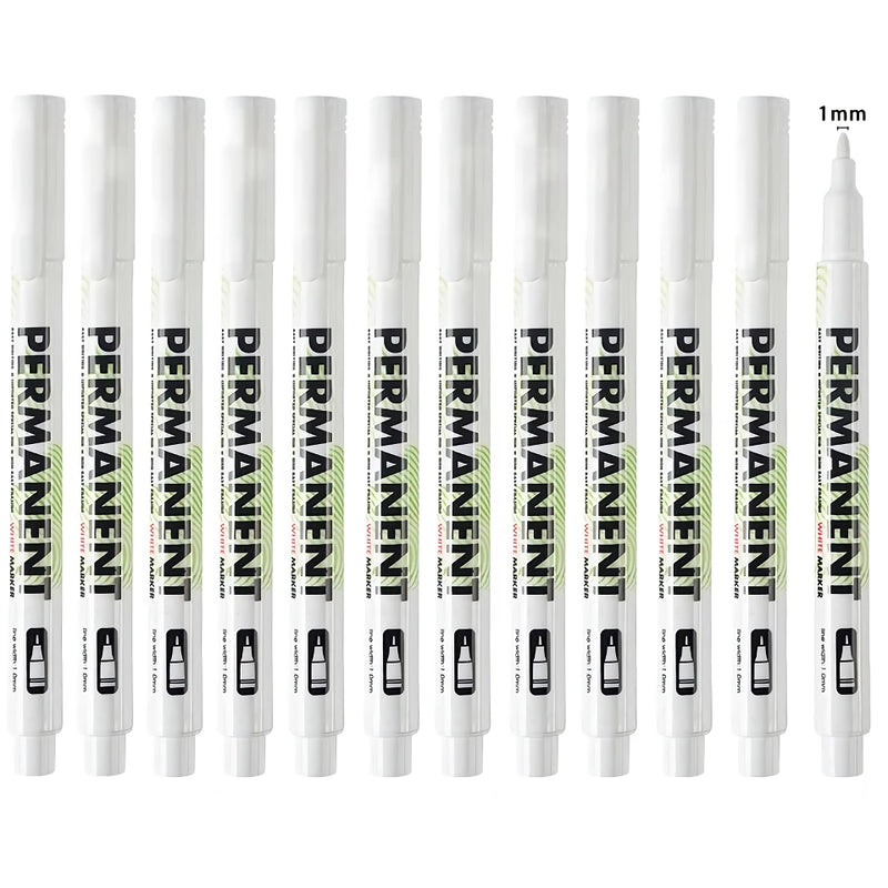 12 Pcs Waterproof Permanent Marker Pens - Perfect for Graffiti & Art Projects