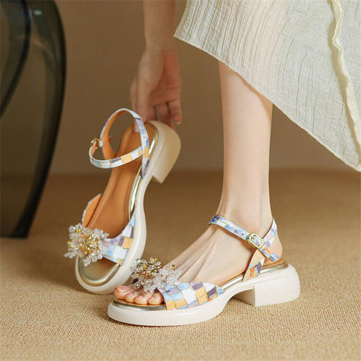 Leather chunky heel sandals - MRSLM