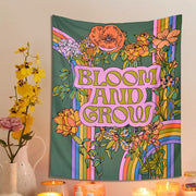 70s retro rainbow flower tapestry, view 4 - MRSLM