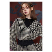retro plaid long sleeve dress, view 5 - MRSLM