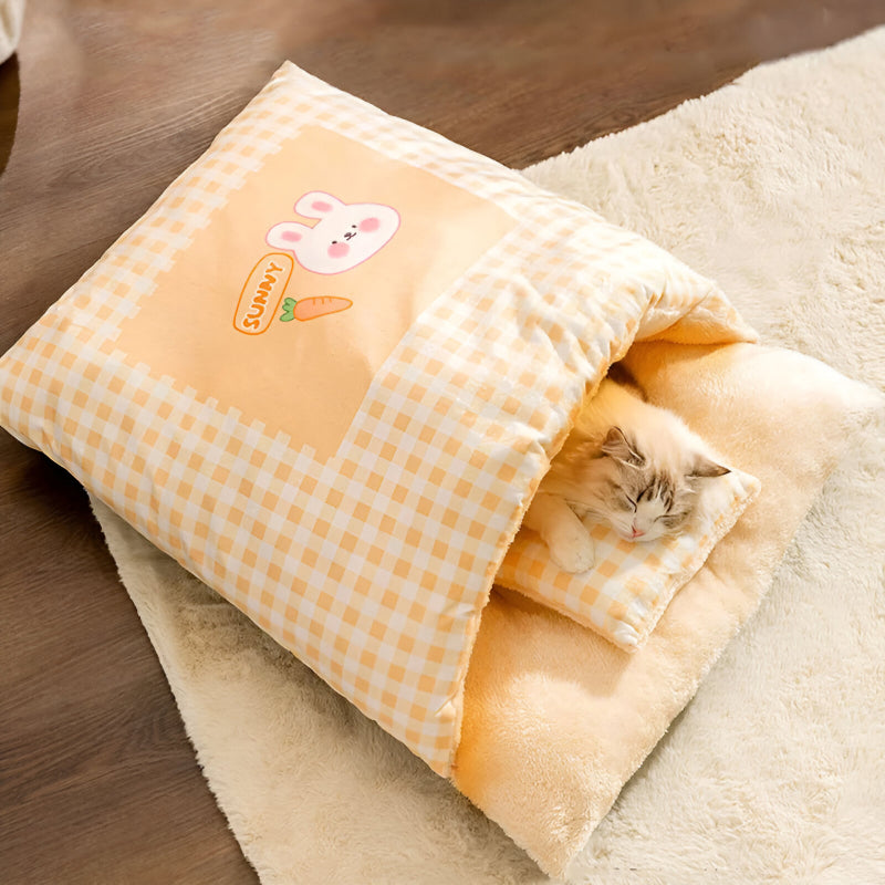 cozy plush cat and dog bed, view 4 - MRSLM