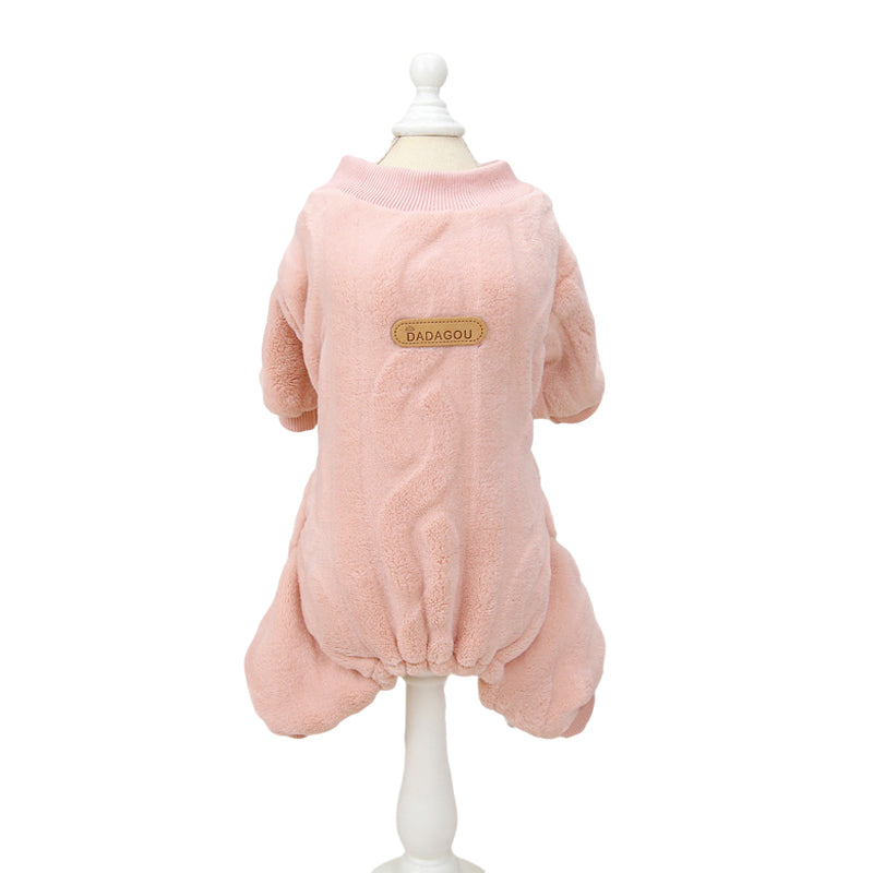 cozy fleece dog pajamas, view 2 - MRSLM