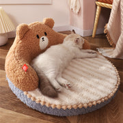bear shaped cozy pet bed, view 3 - MRSLM
