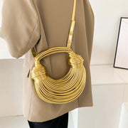handwoven noodle shoulder bag, view 2 - MRSLM