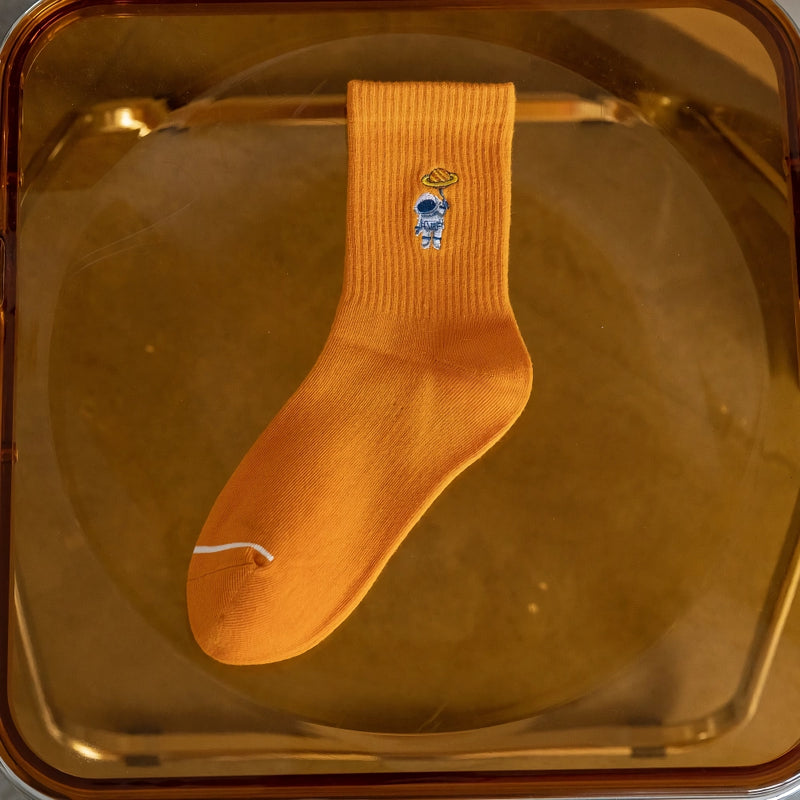 Embroidered astronaut space socks, view 4 - MRSLM