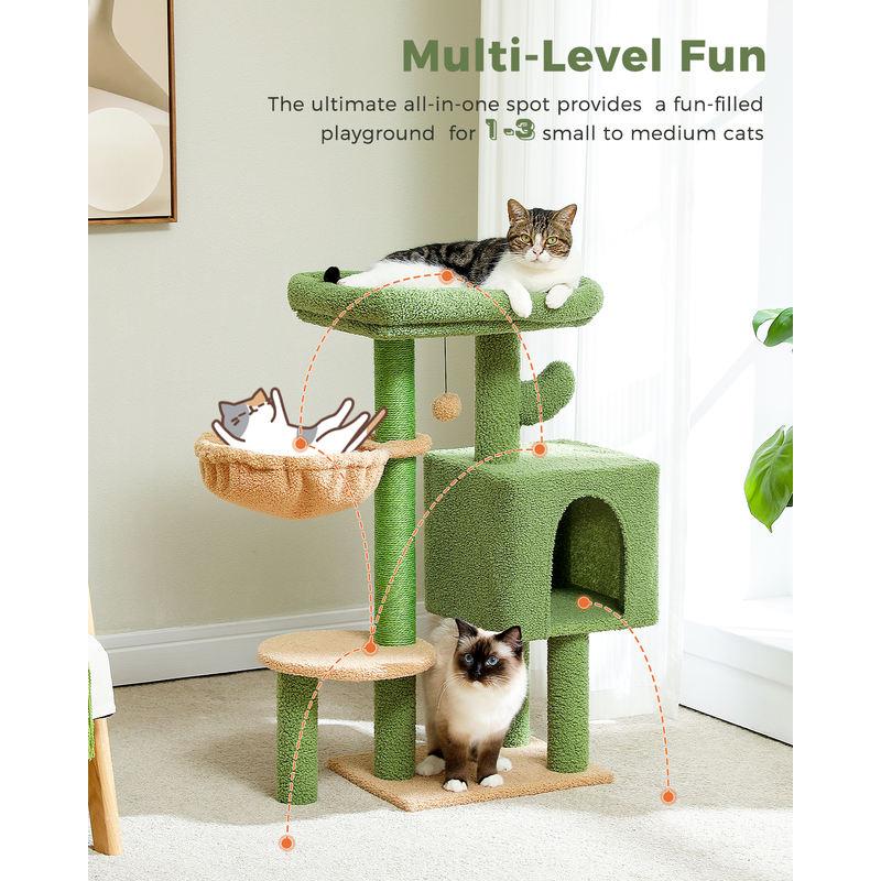 cactus cat tree tower, view 3 - MRSLM