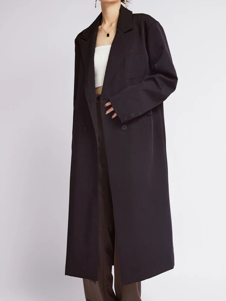 coffee trench coat for women, view 2 - MRSLM