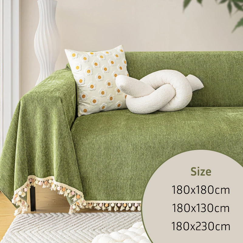 herringbone chenille sofa cover, view 7 - MRSLM