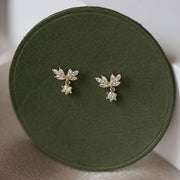 women's wing petal zircon earrings, view 3 - MRSLM