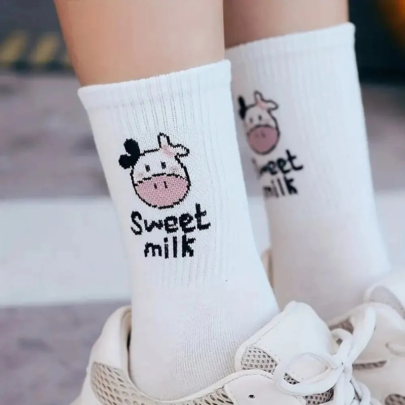 5 pairs cartoon printed ankle socks, view 4 - MRSLM