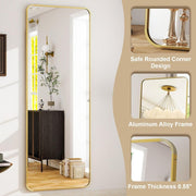 gold aluminum frame full length mirror, view 4 - MRSLM
