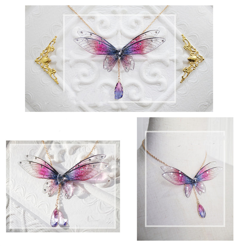 fairy ombre wings necklace, view 2 - MRSLM