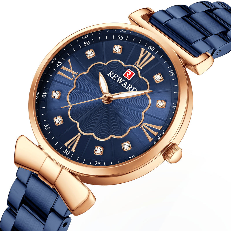 women's steel band luminous quartz watch, view 2 - MRSLM
