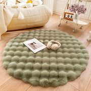 nordic round plush floor mat, view 3 - MRSLM