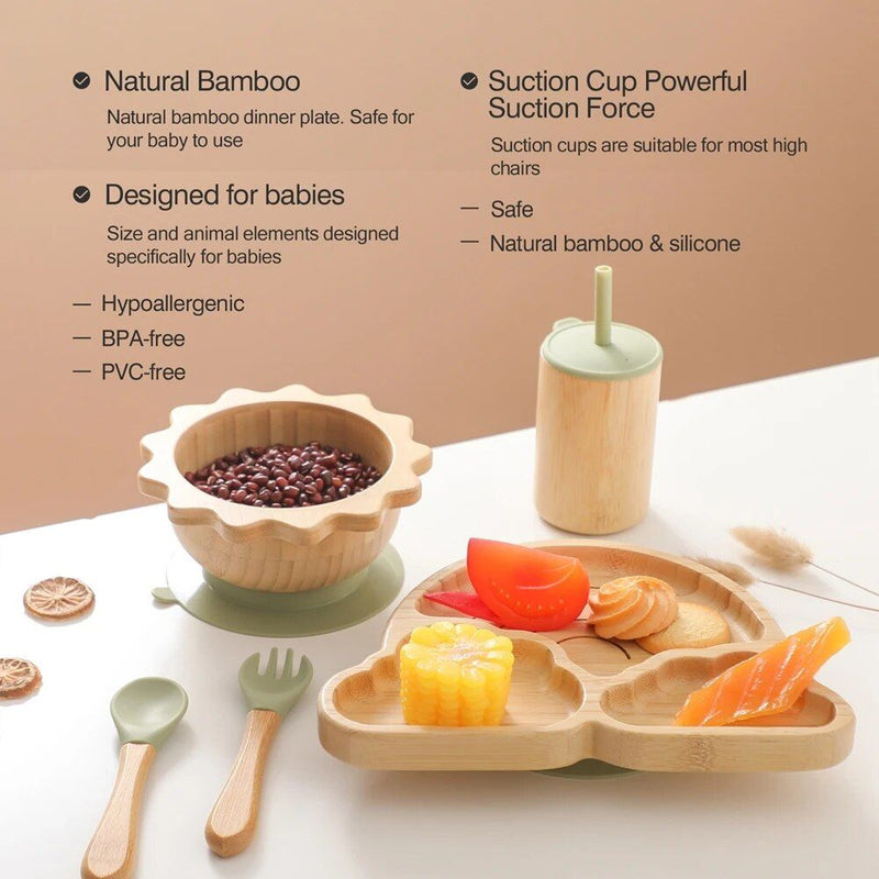 bamboo baby feeding set, view 6 - MRSLM