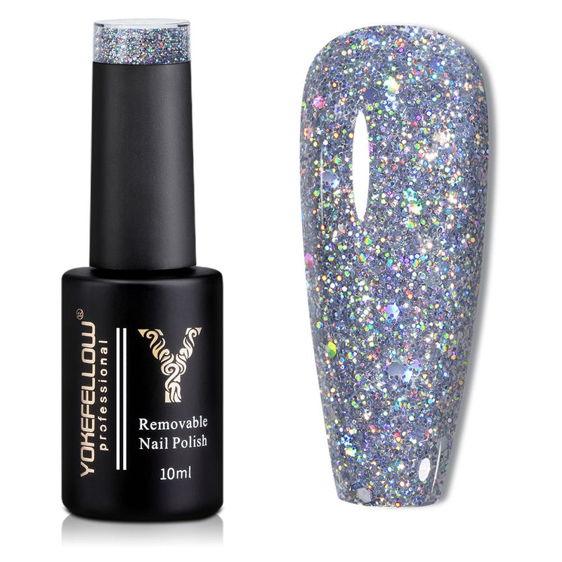 Esmalte em gel com glitter refletivo, 10ml
